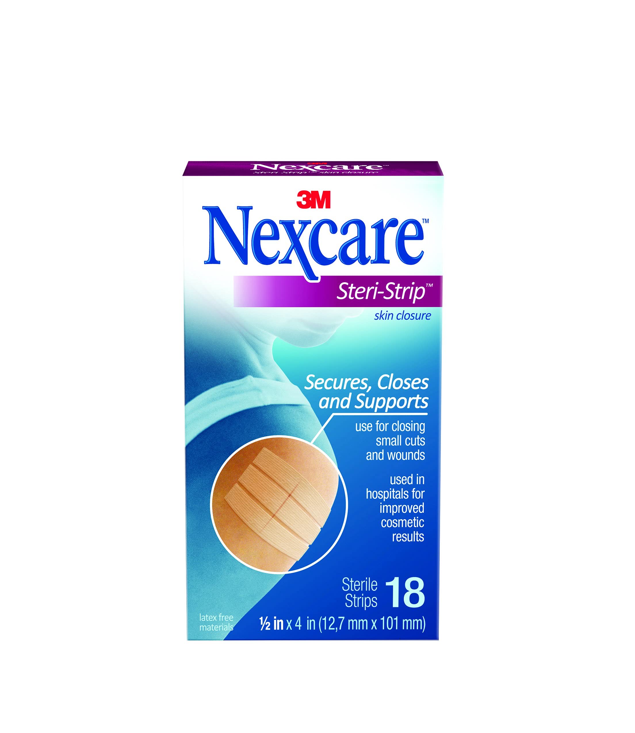 Nexcare(TM) Steri-Strip(TM) Skin Closure, H1547, 1/2 in x 4 in, 18 Strips