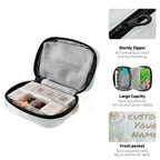 Custom Pill Box 7 Day Pill Case Bag Golden Flowers Personalized Name Travel Pill Organizer Bag with Zipper Portable Weekly Case