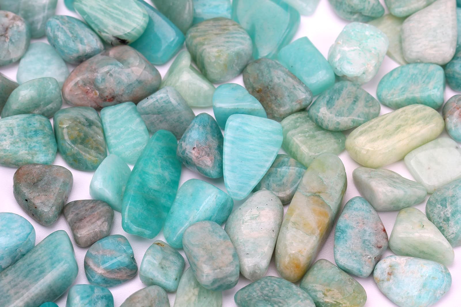 ZenQ 1 lb Amazonite Tumbled Stone Chips Crushed Natural Crystal Quartz Pieces