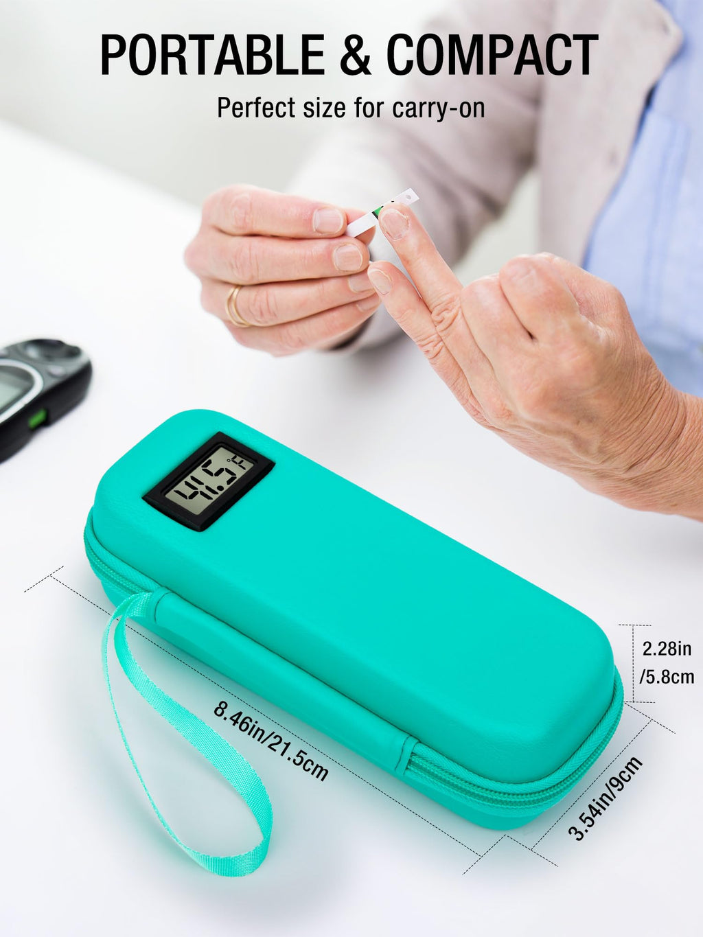 LengKe Insulin Cooler Travel Case TSA Approved, Temperature Display Insulin Travel Case, Portable Insulin Pen Cooler Travel Case