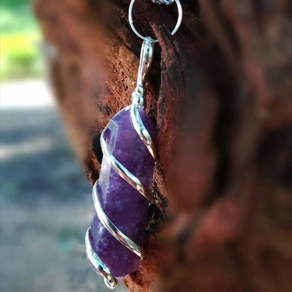 Sugandha Wellness Lepidolite Healing Crystal Necklace - Stress Relief & Clarity. Inner Peace & Calm. Mood Stabilizer. Jewelry Gi