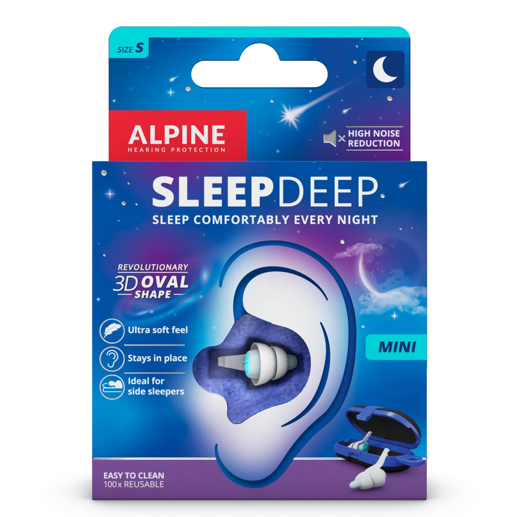 Alpine SleepDeep Mini - Soft Ear Plugs for Sleeping and Concentration - New 3D Oval Shape and Noise Reducing Gel for Better Atte