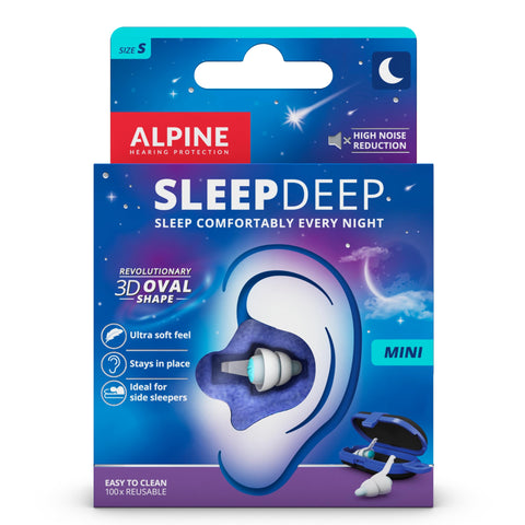 Alpine SleepDeep Mini - Soft Ear Plugs for Sleeping and Concentration - New 3D Oval Shape and Noise Reducing Gel for Better Atte