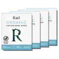 Rael Body Wipes, Organic Cotton Wipes for Women - Unscented Body Wipes, Individually Wrapped, All Skin Types, Vegan, Cruelty Fre
