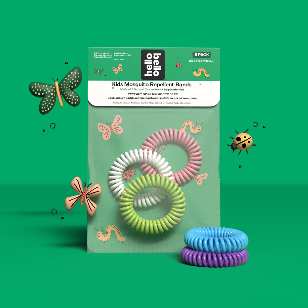 Hello Bello Kids Mosquito Repellent Bracelets, Made with Natural Citronella and Peppermint Oils, 5ct Bag