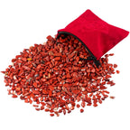 SUNYIK Natural Red Jasper Tumbled Chip Stone, Root Chakra Crystal Pillow for Healing Reiki, Sphere Sculpture Figurine Point Disp