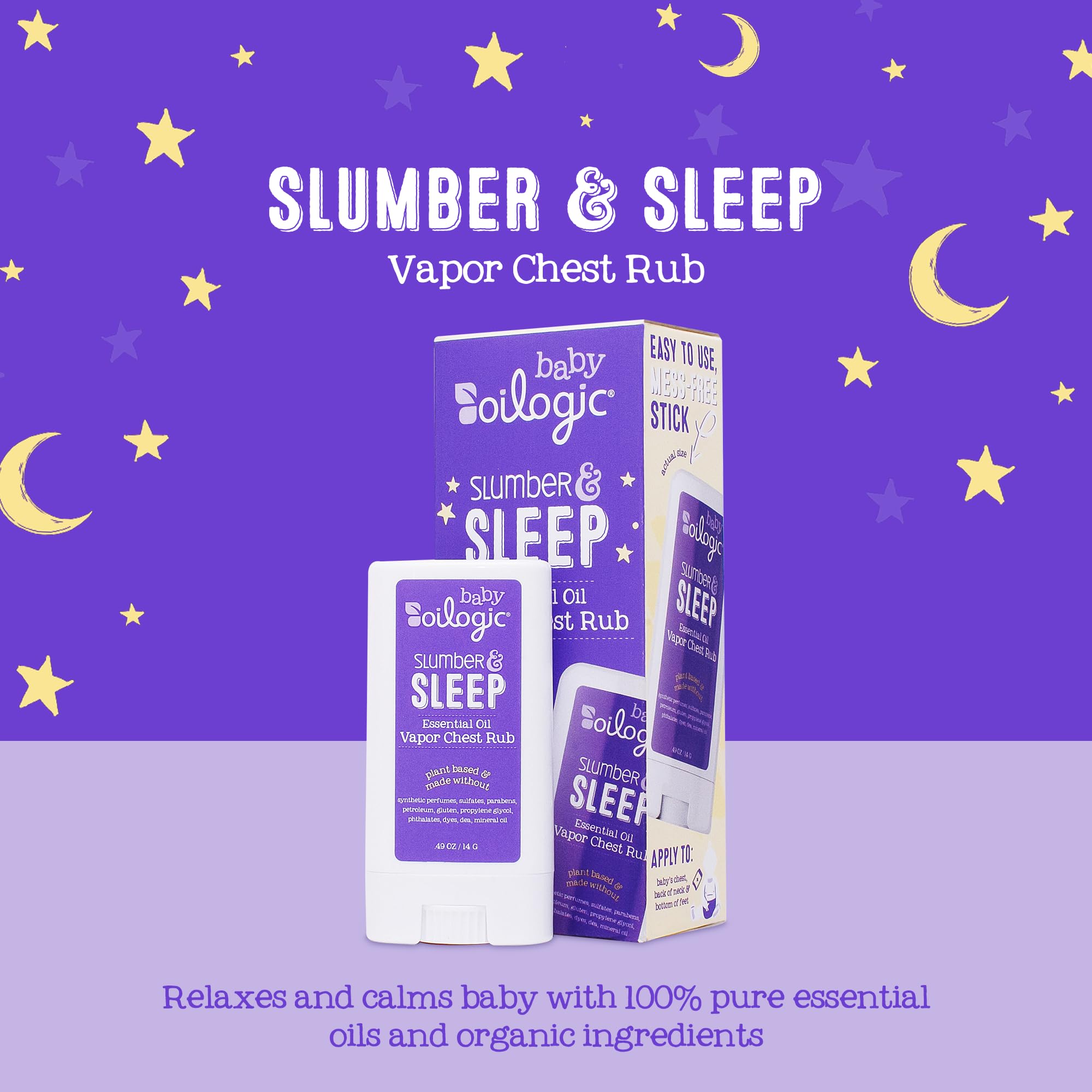 Oilogic Slumber & Sleep Chest Vapor Rub Essential Oil for Babies & Toddlers - Gentle Essential Oils Soothe & Calm The Senses - P