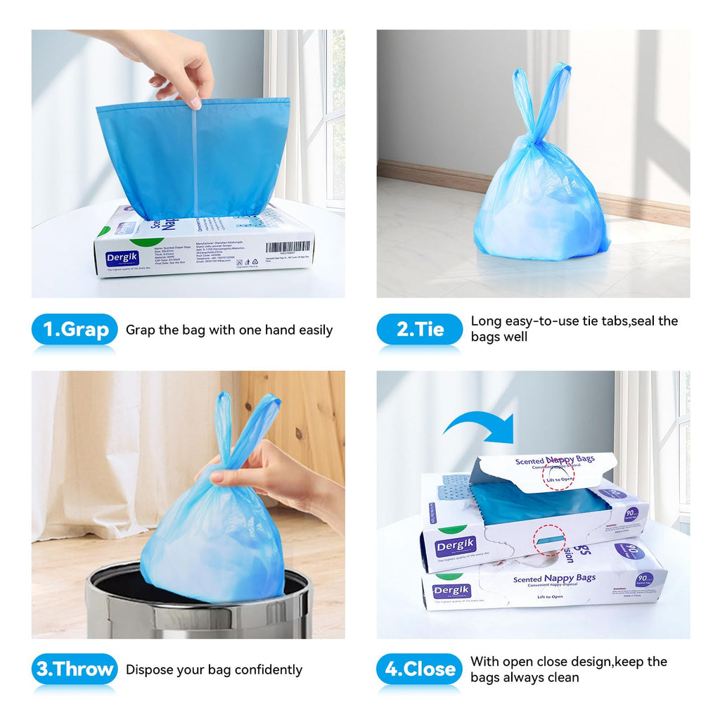 Personal Care Sanitary Disposal Bags (90 counts), Scented | for Sanitary Tampons, Pads, Liners, Wipes,Women Period Disposal | No