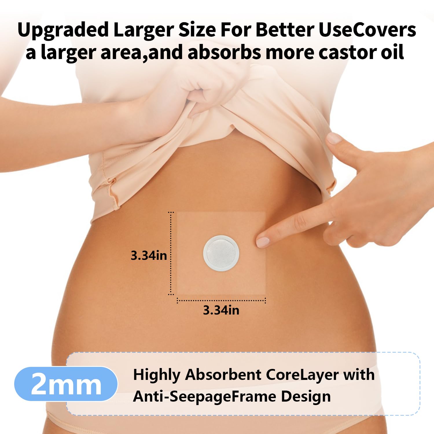 2025 Upgraded Large-Size 36PCS PU Film Castor Oil Pack Wrap - Super Thin, Soft, Disposable, Self-Adhesive, Skin-Friendly,No Wash