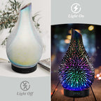 Essential Oil Diffuser Aromatherapy Diffuser- 120 ml Glass Ultrasonic Cool Mist Oil Diffuser, Whisper Quiet with Waterless Auto