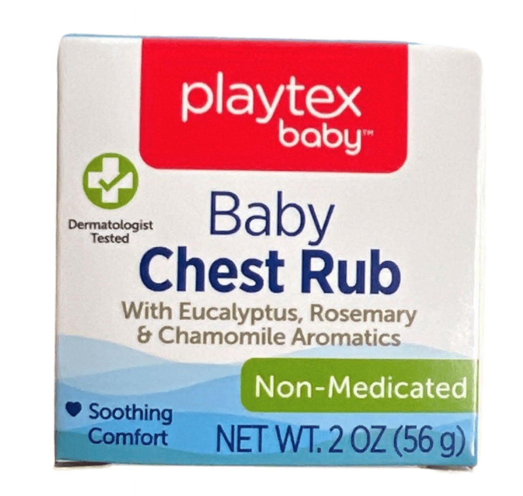 Generic Baby Chest Rub Playtex with Eucalyptus, Rosemary & Chamomile Aromatics Non-Medicated 2 oz (Pack of 2), White