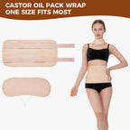 GYBOHO Castor Oil Pack Wrap Reusable & 16fl.oz Castor oil Organic Cold-Pressed Unrefined, with Disposable Castor oil Patches, fo
