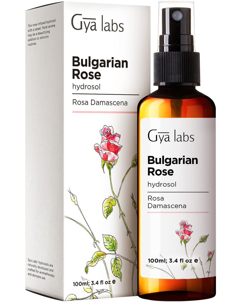 Gya Labs Bulgarian Rose Hydrosol for Skin and Hair - Rose Toner To Moisturize Skin, 100% Pure Natural Face Mist Spray, Pillow an