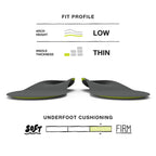 Superfeet Run Support Low Arch (Carbon) - Trim-To-Fit Unisex Carbon Fiber & Foam Shoe Inserts for Tight Athletic Shoes - Profess