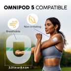 Adamson Omnipod 5 Overpatches - 10 Waterproof Omnipod 5 Adhesive Patches, Sweatproof & Skin-Friendly, No Glue on Center, Easy to