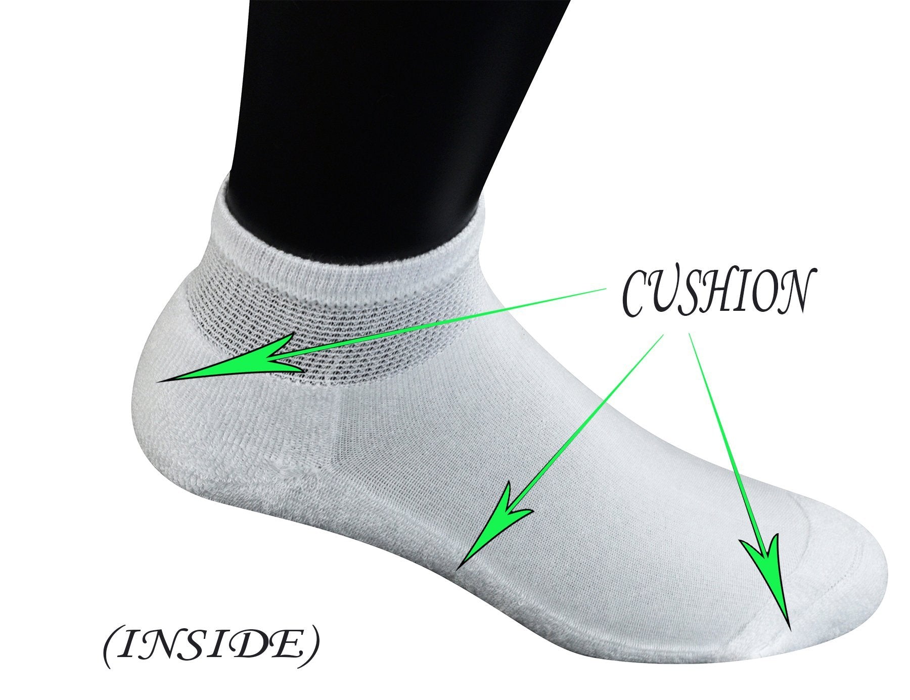 Yomandamor Men's 5 Pairs Low Cut Diabetic Socks with Cushion Sole and Seamless Toe