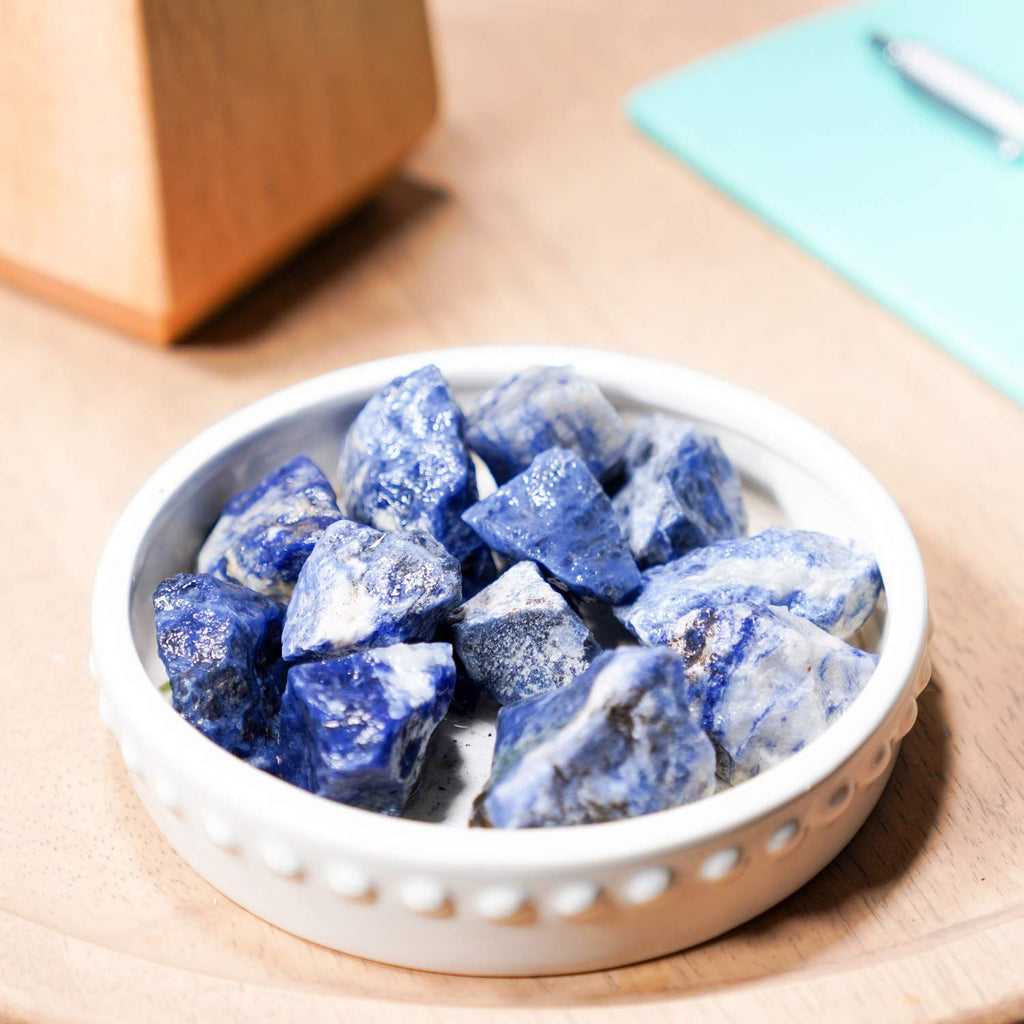 Crystal Allies 1 Pound Bulk Rough Blue Sodalite Reiki Crystal Healing Stones Large 1