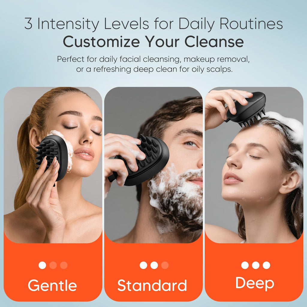 EKZ Sonic Vibrating Scalp Massager Shampoo Brush: Electric Silicone Hair Scrubber for Deep Scalp Clean, Dandruff Removal, Exfoli