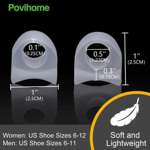 Povihome 10 Pack Clear Toe Spacers, Big Toe Separator (1st/2nd Toe), Bunion Corrector to Correct Big Toe Bunion, Overlapping Toe