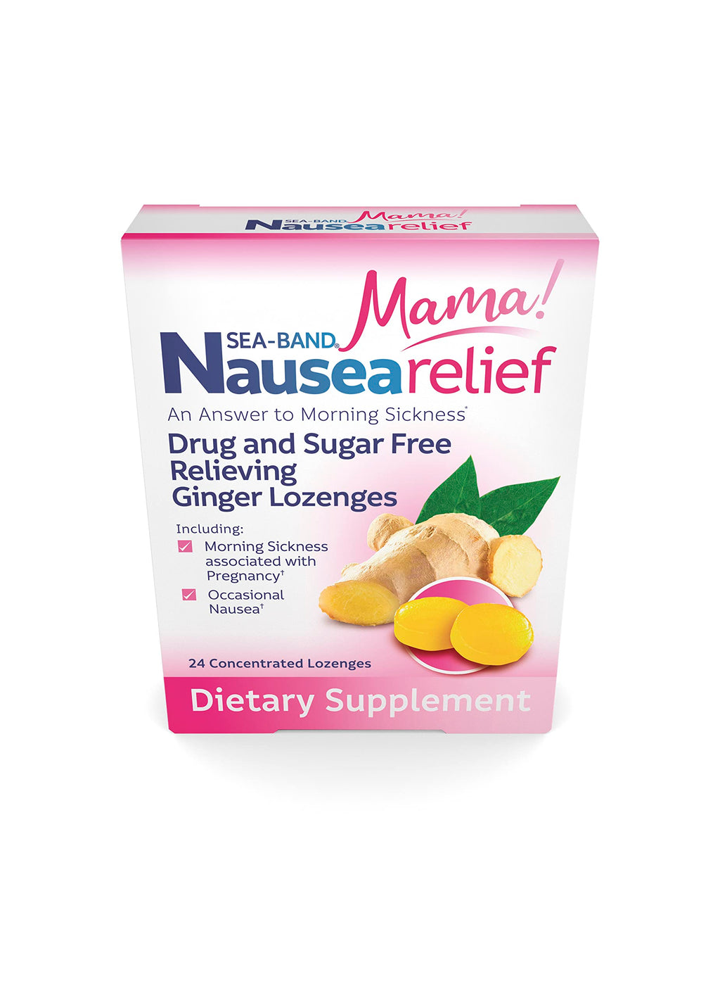 Sea-Band Ginger Mama Lozenges, Drug and Sugar Free, for Motion Sickness and Nausea Relief*
