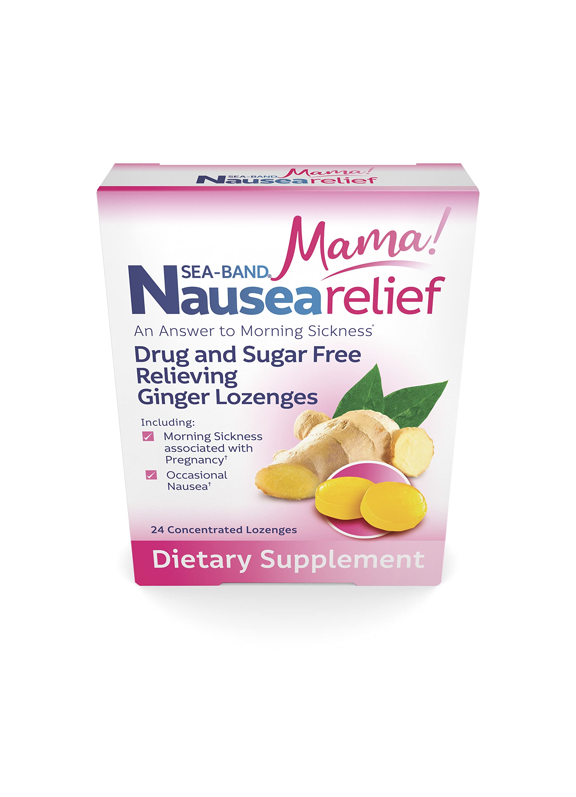Sea-Band Ginger Mama Lozenges, Drug and Sugar Free, for Motion Sickness and Nausea Relief*