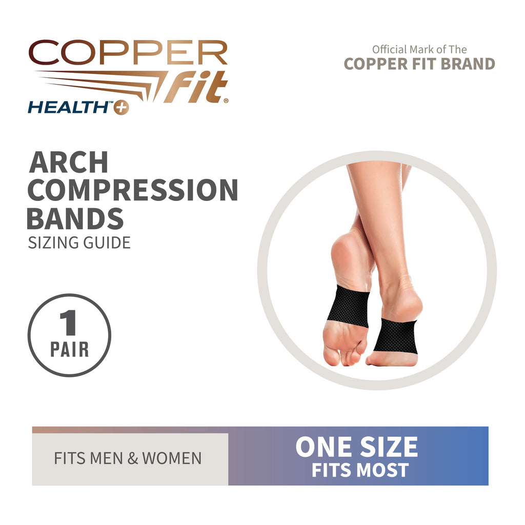 Copper Fit Health Unisex Arch Relief Compression Bands for Plantar Fasciitis,Swelling