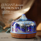 Porseme 500ml Essential Oil Diffuser 3D Glass Aromatherapy Ultrasonic Humidifier - Auto Shut-Off, Timer Setting, BPA Free for Ho