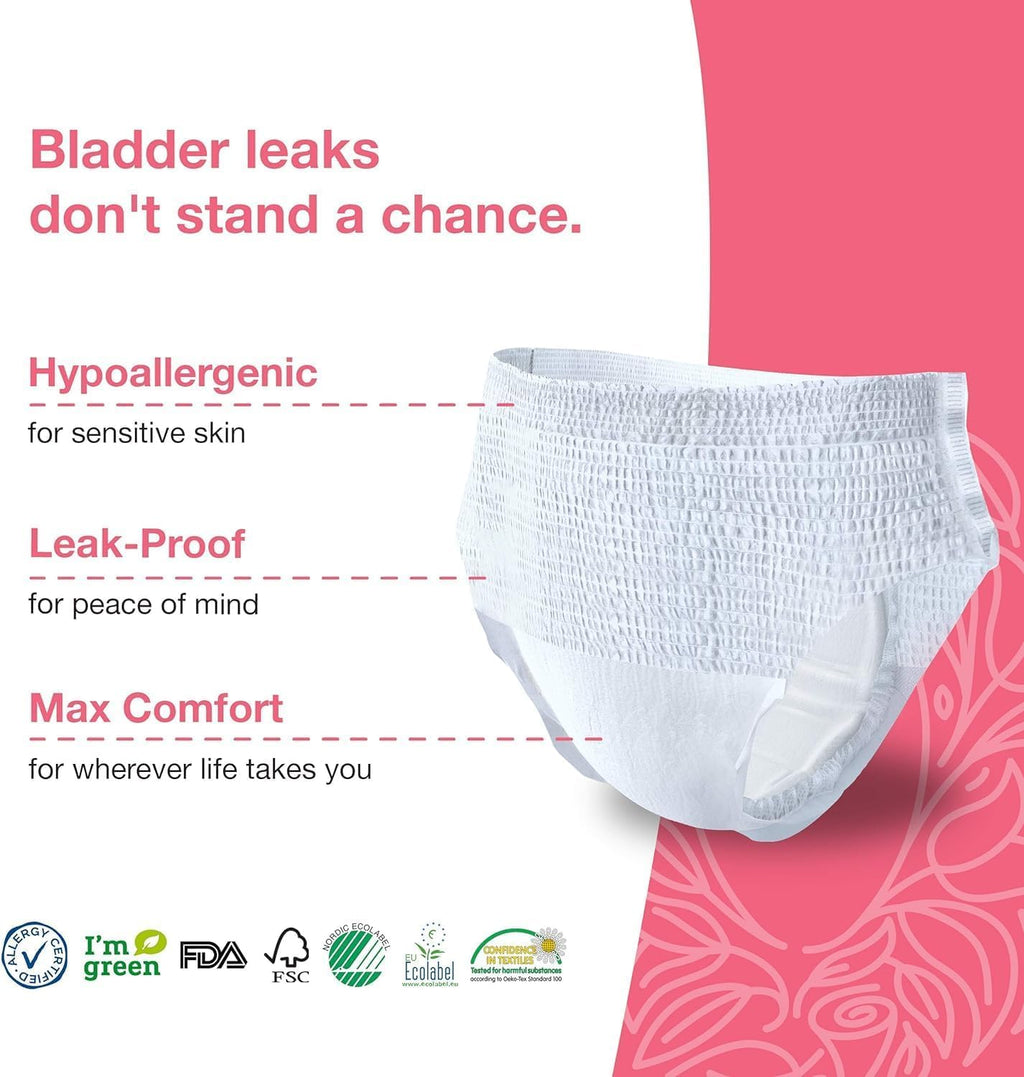 Veeda Natural Adult Incontinence Underwear for Women - Postpartum Underwear for Bladder Leakage Protection - Disposable Underwea