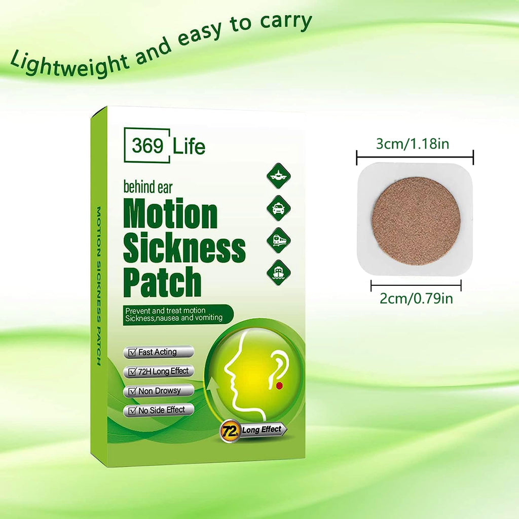 369 Life Motion Sickness Patches for Car and Boat Rides, Ships, Cruise and Airplane & Other Forms of Transport - Travel Essentia