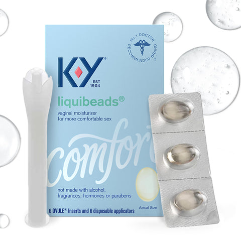 K-Y Liquibeads for Women, Vaginal Moisturizer, Silicone Lube Vaginal Suppository, Vaginal Lubricant Helps Reduce Pain Due to Vag