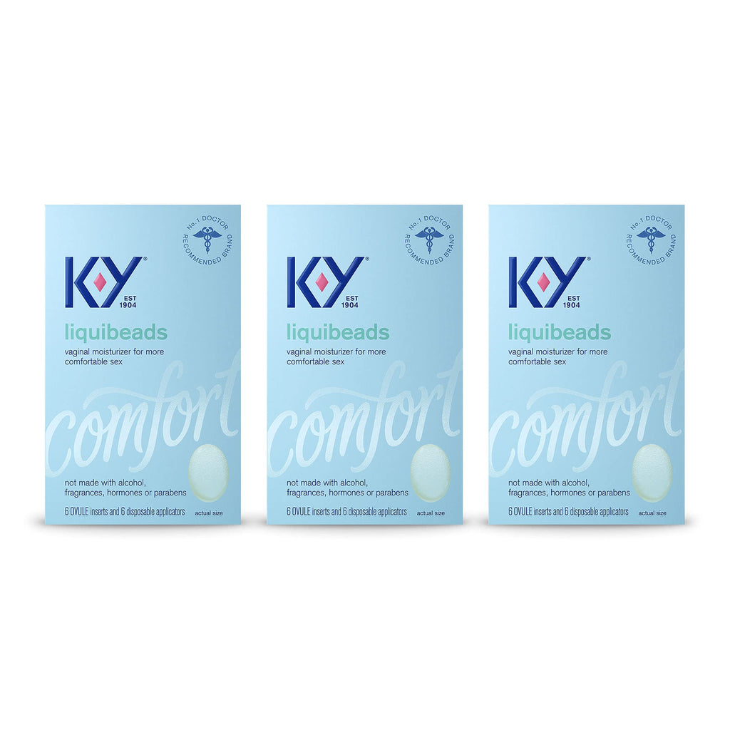 Personal Lubricant, K-Y Liquibeads Vaginal Moisturizer, 6 Bead Inserts and 6 Applicators to Supplement a Woman's Natural Moistur
