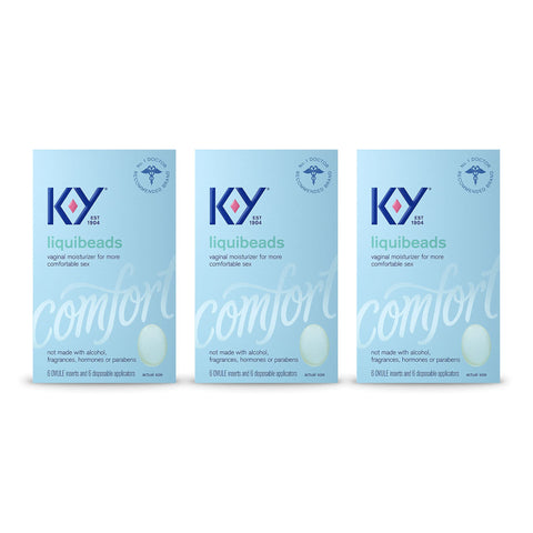 Personal Lubricant, K-Y Liquibeads Vaginal Moisturizer, 6 Bead Inserts and 6 Applicators to Supplement a Woman's Natural Moistur