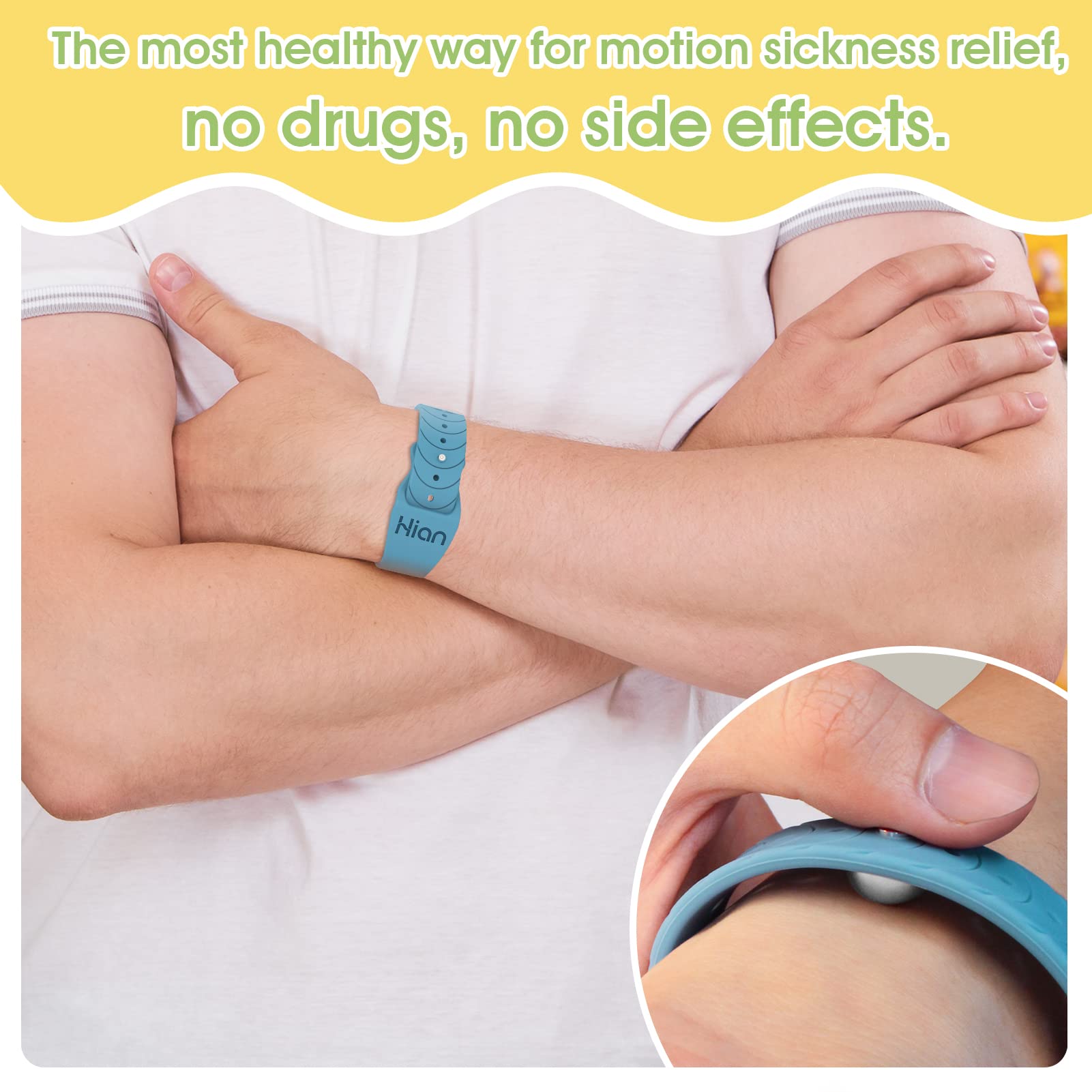 Motion Sickness Bands Anti Nausea Acupressure Wristband Sea Sickness Wristbands Nausea Bands(3Pairs-Black+Purple+Transparent)