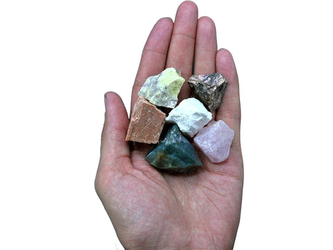 Crystals for Love Manifestation, Set of 6 Rose Quartz, Rhodonite, Peach Moonstone, Serpentine, Scolecite and Moss Agate Healing 