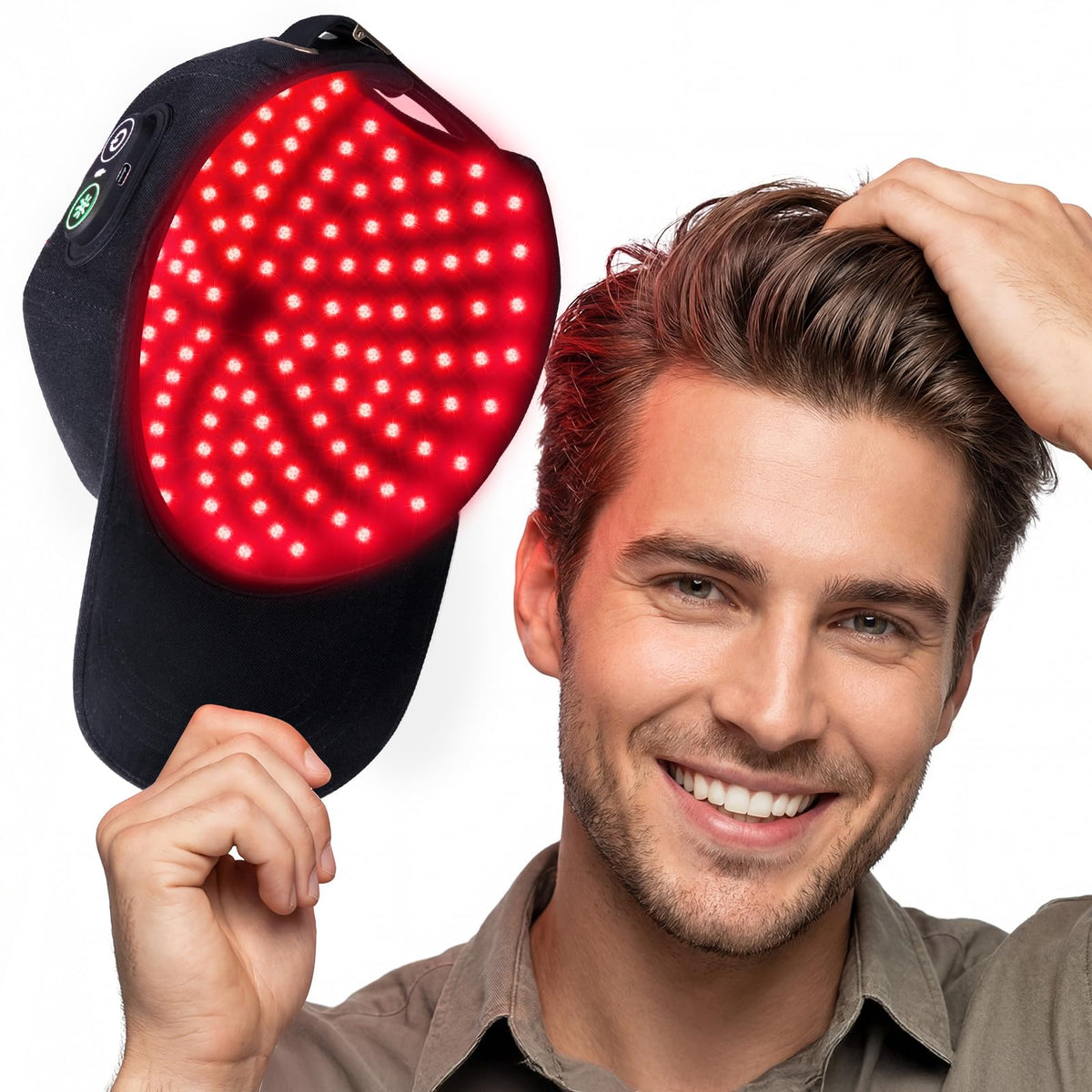 Red Light Therapy for Hair Growth with 660nm & 850nm Wavelength,Laser Hair Growth Cap with Adjustable Light Levels, Wireless and