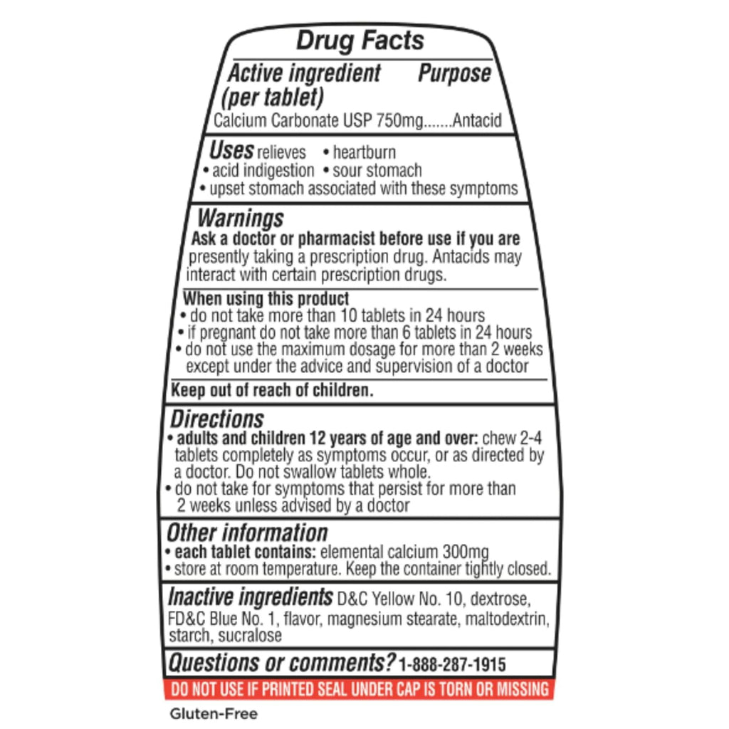 Antacid Chewable Tablets, 750 mg, Wintergreen Flavor, Calcium Enriched, Peppermint, 96 Ct (Pack of 03) Total 288ct
