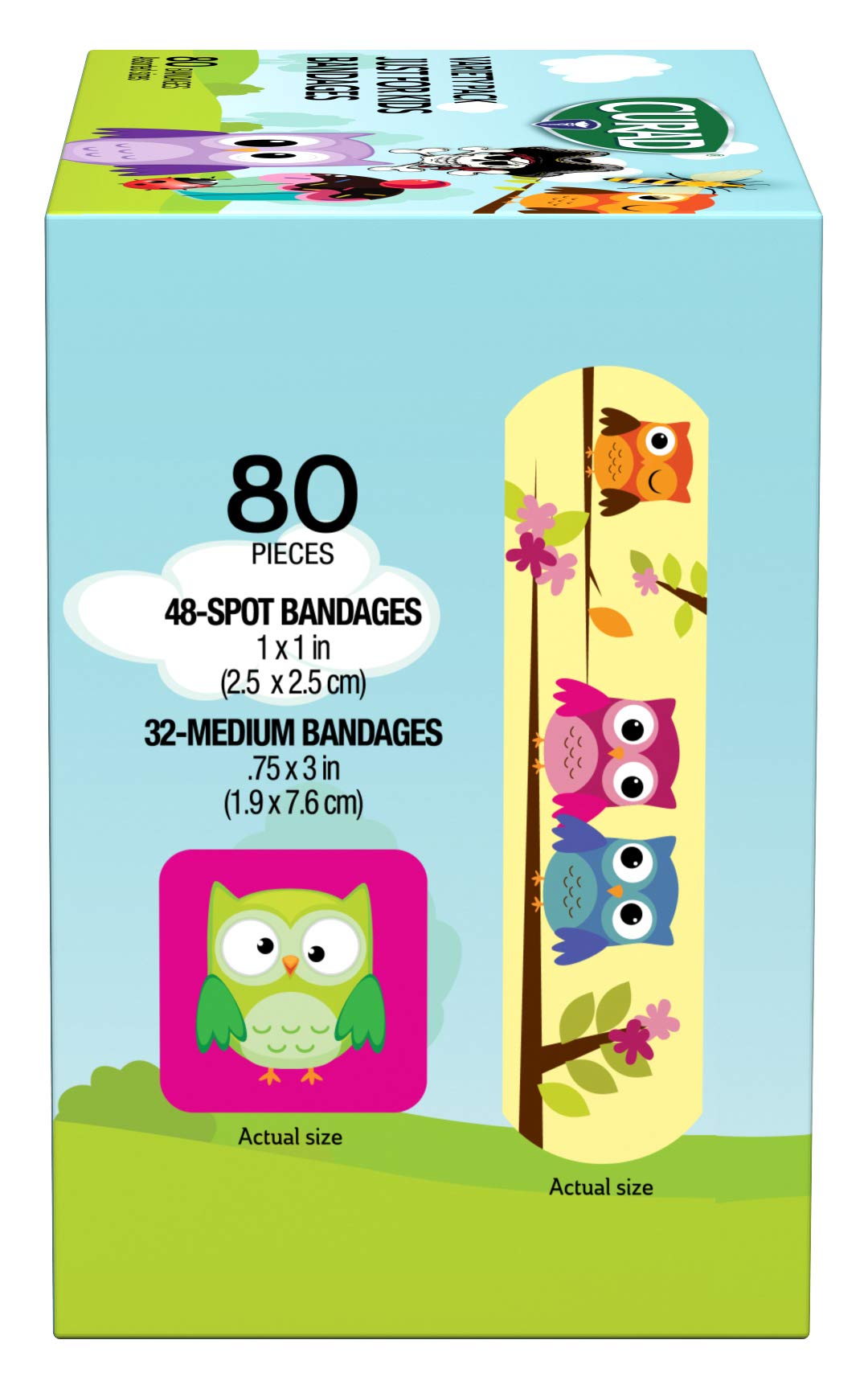 Curad Just for Kids Bandages, 4 Fun Themes, Colorful, All-Purpose Protection Plastic Bandages, 4-Sided Seal, Variety of Sizes, 8