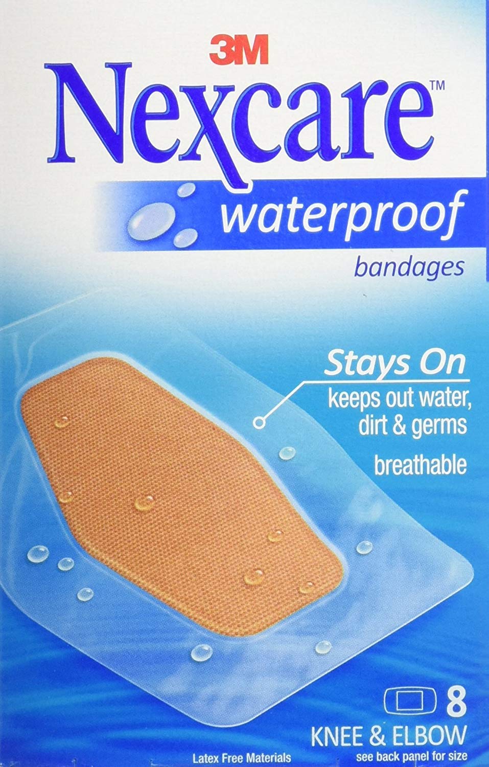Nexcare Waterproof Knee & Elbow Bandages 8 Each