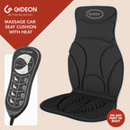 GIDEON Massage Cushion with Heat, 8 Vibration Motors Seat Warmer, Back Massager for Chair, Massage Chair Upper/Lower Back, Shoul