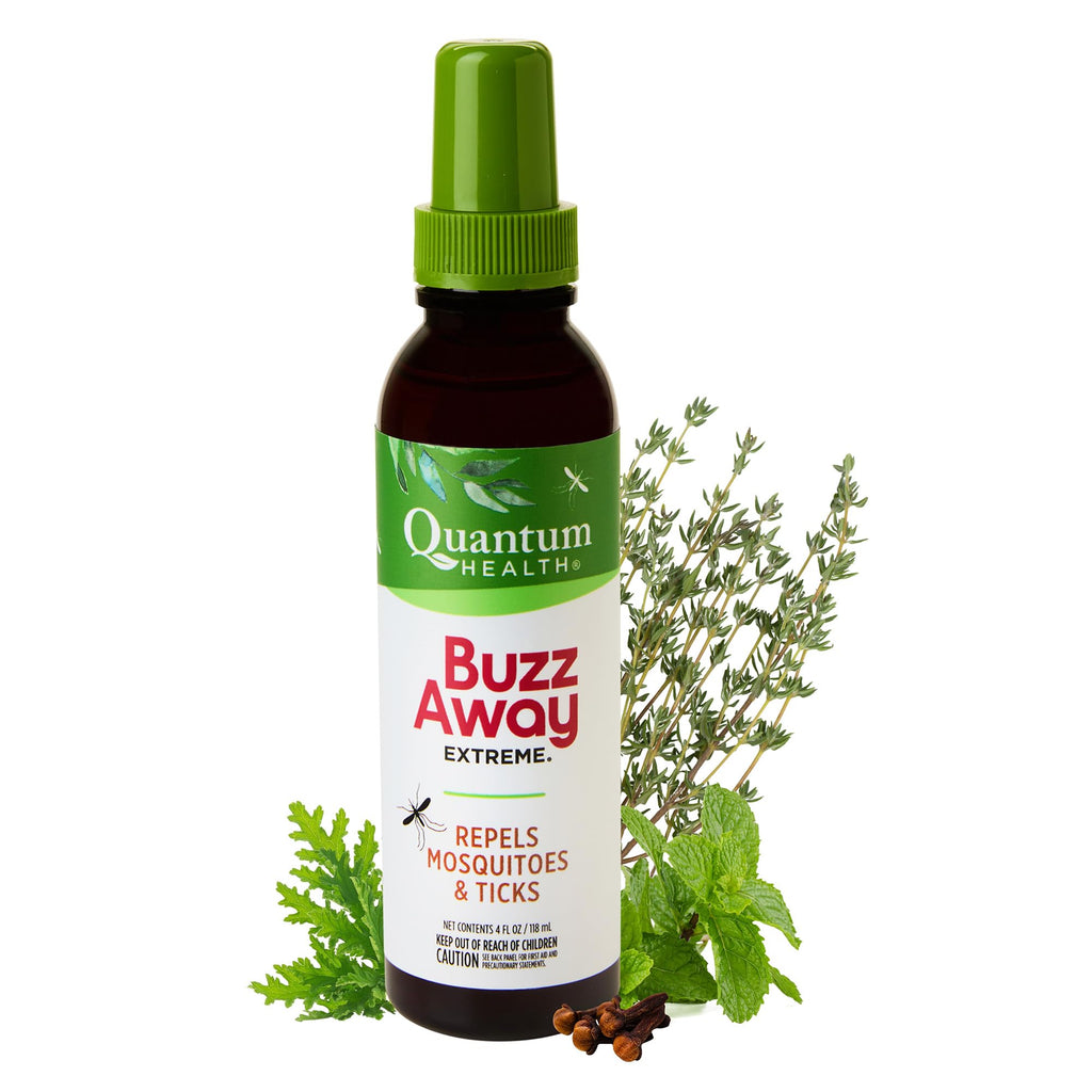 Quantum Health Buzz Away Extreme - DEET-free Insect Repellent, Essential Oil Bug Spray - Small Children and Up, Travel Friendly,