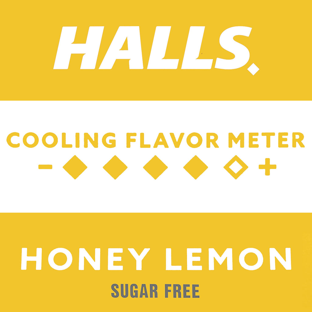 HALLS Relief Honey Lemon Sugar Free Cough Drops, 12 Packs of 25 Drops (300 Total Drops)