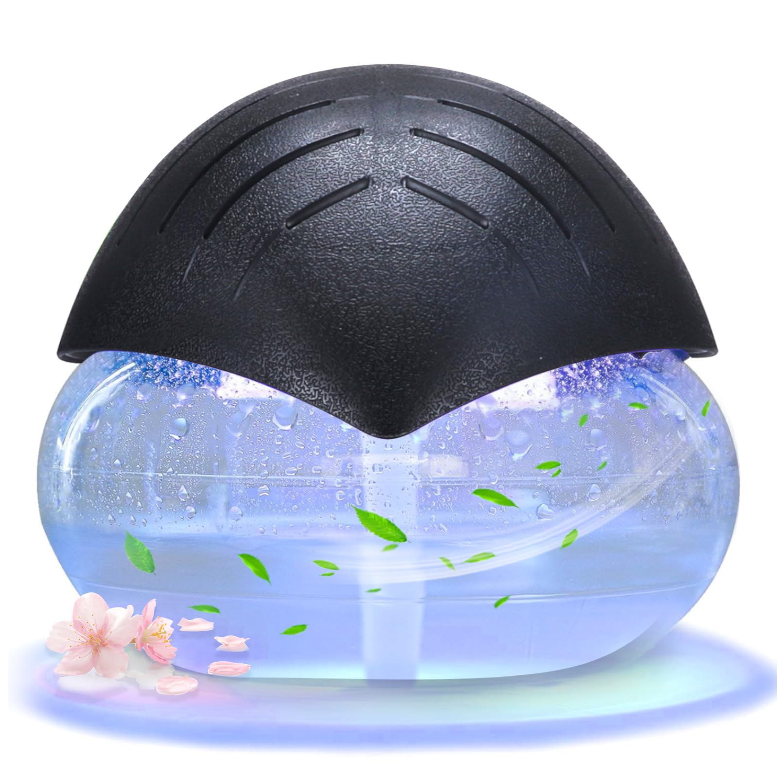 Air Freshener(Black) - for Home, Bedroom, Office and Warehouse - Essential Oil Aroma Diffuser with LED Color Night Light and Soo