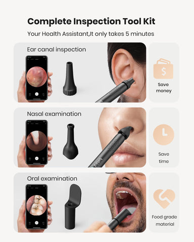 BEBIRD R1 Wax Removal Tool for Ear - Spade Ear Canal Cleaner with Camera 1080P Earscope, Wax Remove Ear Picker with Vari Replace