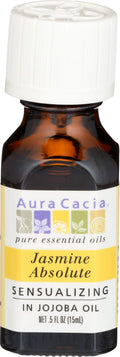 Aura Cacia, Oil Essential Jasmine Absolute in Jojoba, 0.5 Fl Oz