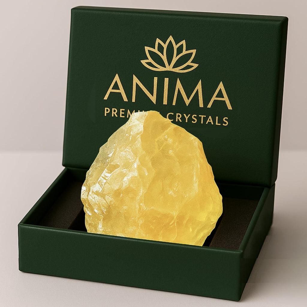 Anima Citrine Crystal - Large 1.6-2 Radiant Yellow Natural Raw Citrine Stone for Abundance, Positivity & Confidence - Ethically 