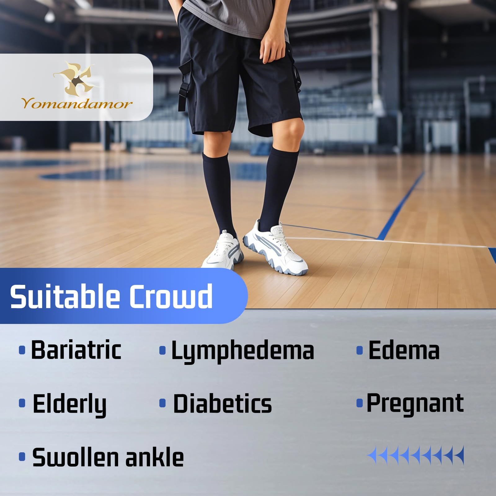 Yomandamor Mens Diabetic Over The Calf Socks,4 Pack Size 10-13