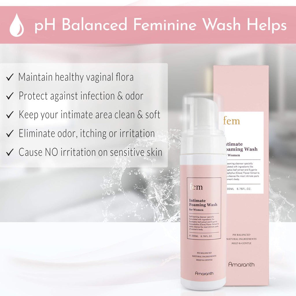 fem pH Balance Intimate Wash for Women, Feminine Wash for Sensitive Skin, Gentle Cleanser for Daily Use, Helps Eliminate Irritat