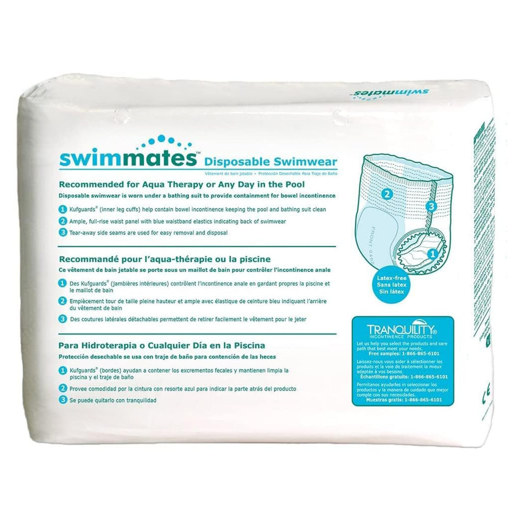 Swimmates Adult Swim Underwear, Pull-Up with Tear-Away Side Seams, Unisex, Disposable, X-Large (56- 64 Waist), 14 Count (Case of