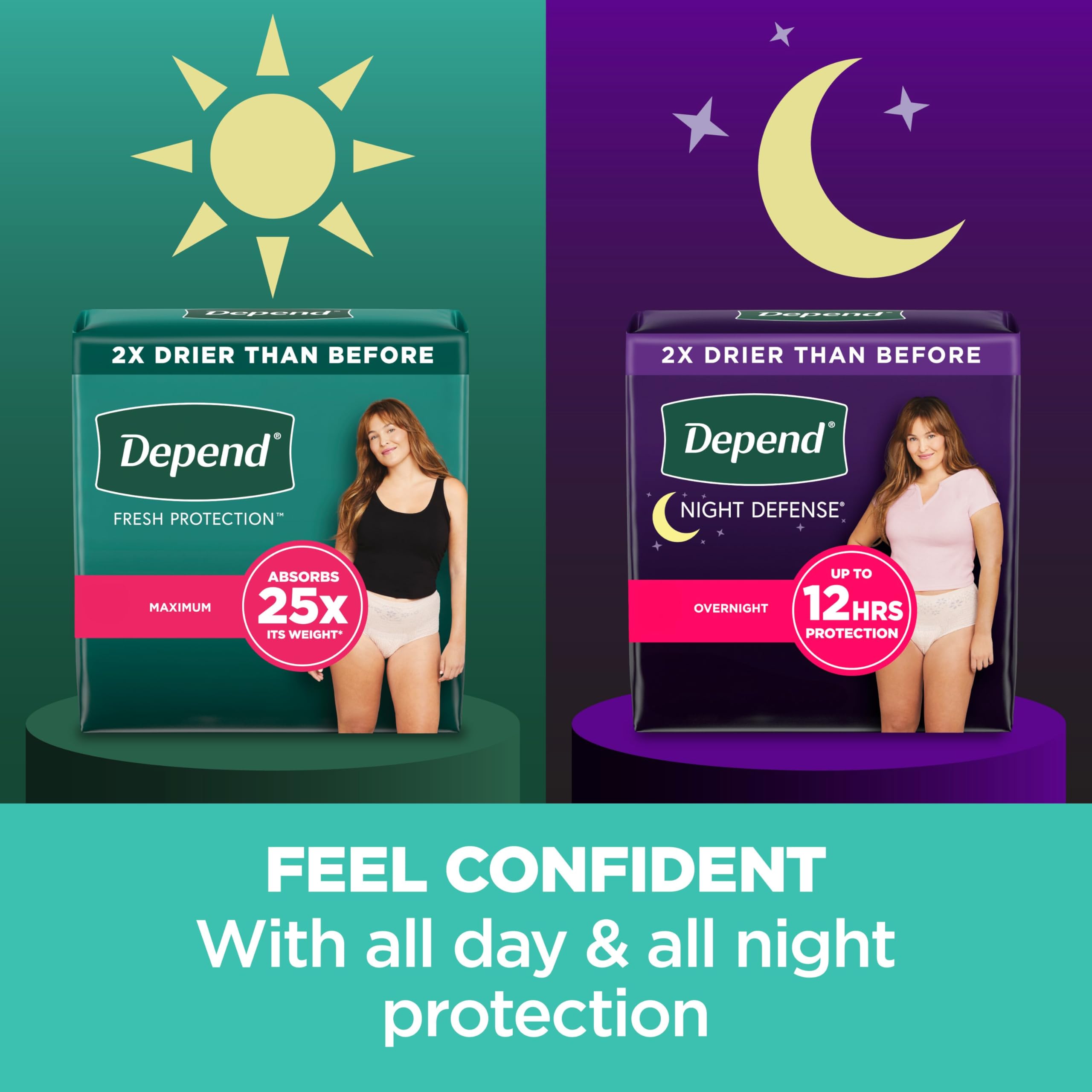 Depend Fresh Protection Adult Incontinence & Postpartum Bladder Leak Underwear for Women, Disposable, Maximum, Medium, Blush, 30