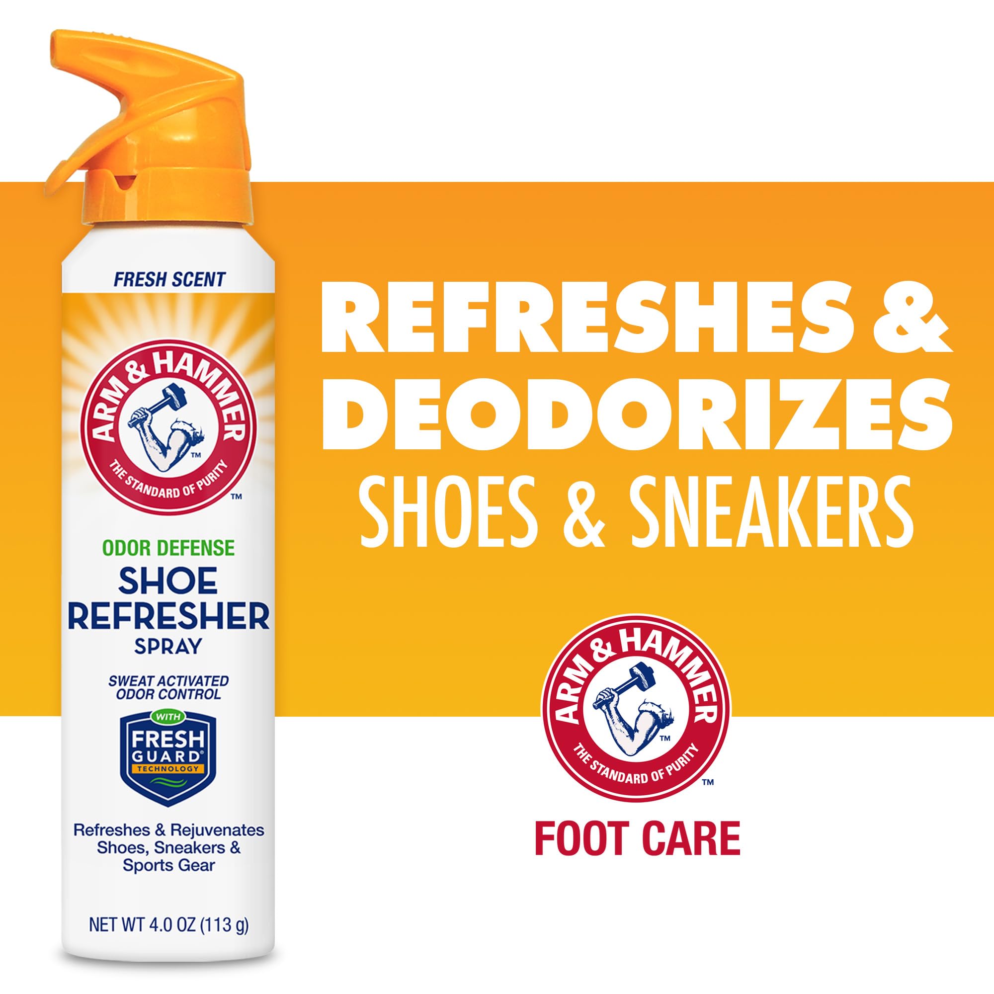 Arm and Hammer Shoe Refresher Spray, Multi-Purpose Odor Remover for All Types of Footwear, Shoe Deodorizer Spray, Shoe Odor Elim